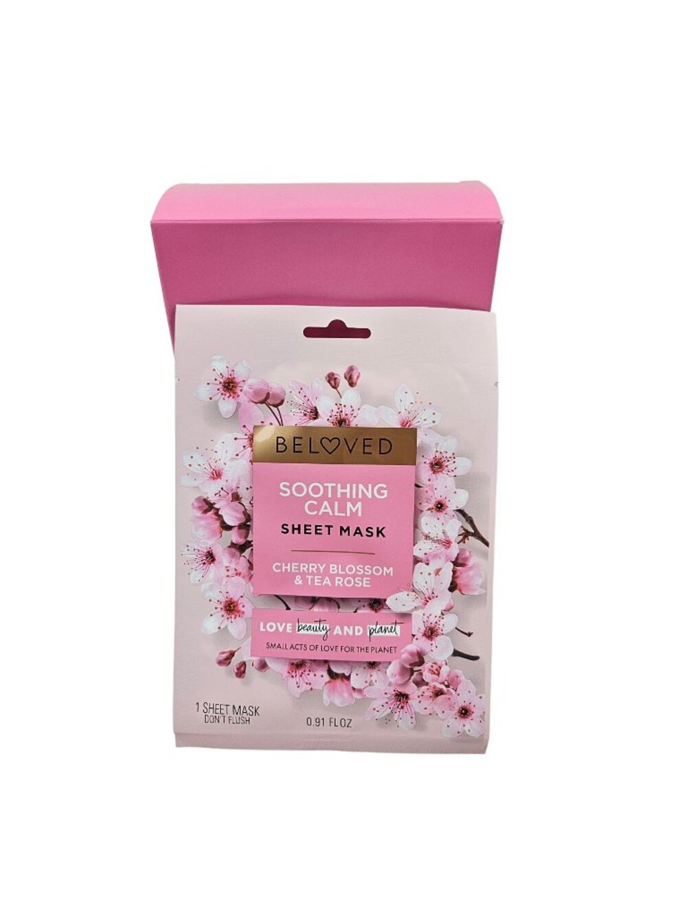 Beloved Soothing Calm Sheet Mask Cherry Blossom Love Beauty & Planet Box of 10
